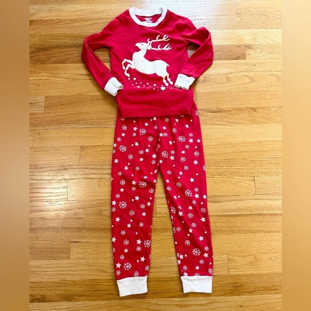DOLPHIN & FISH Girls Reindeer Pajamas